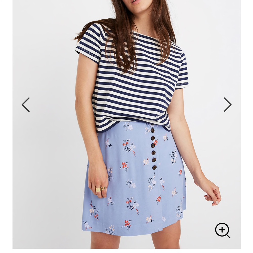 Madewell Side Button Mini Skirt in Aloha Floral